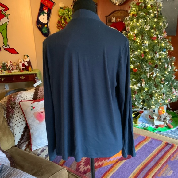 NWT Shiela Rose Elegant Lightweight Navy Open Front Cardigan Size Lg ' - Picture 3 of 6